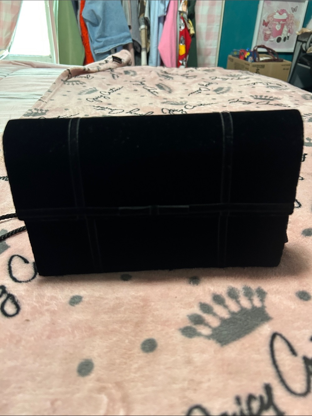 Black Velvet Crossbody Clutch New